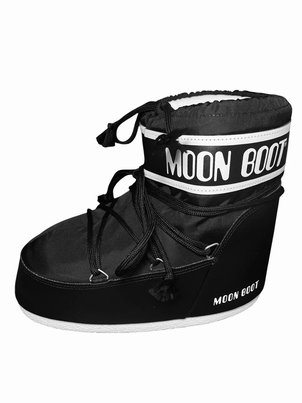 Moon Boot ICON LOW BLACK NYLON BOOTS Womens Size 7-8.5EU 40 NEW